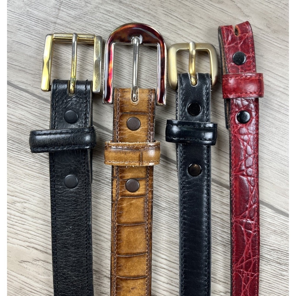 Western Genuine Leather Belt Lot Of 4 - Losco - Brown - Size 26/65